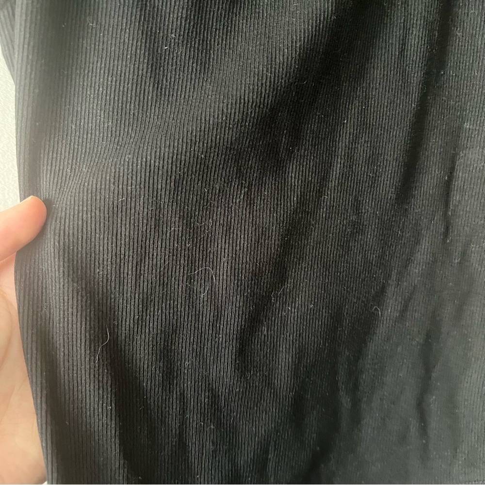 Zara Black Ribbed Ruffle Sleeve Bodysuit Size Small - Picture 4 of 7